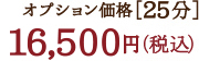 オプション価格［25分］ 16,500円（税込）