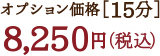 オプション価格［15分］ 8,250円（税込）